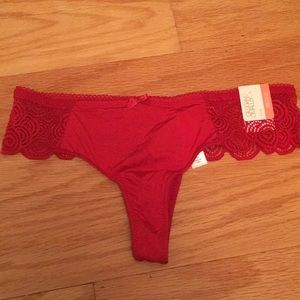 Red Lace Thong
